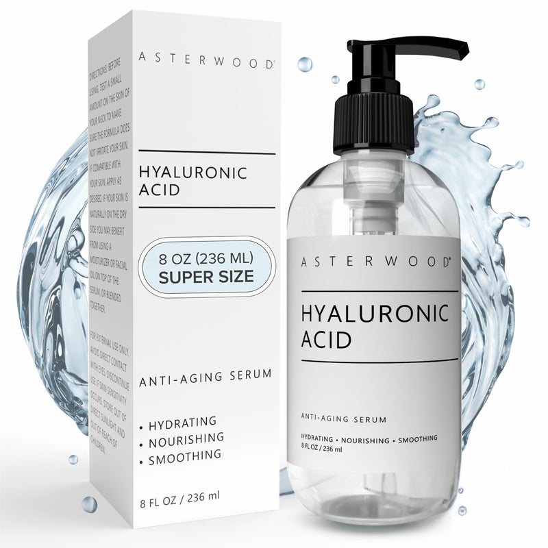 Asterwood Hyaluronic Acid Serum for Face - Plumping, Anti-Aging, Hydrating - Fragrance-Free - 8 Fl Oz - Image 1