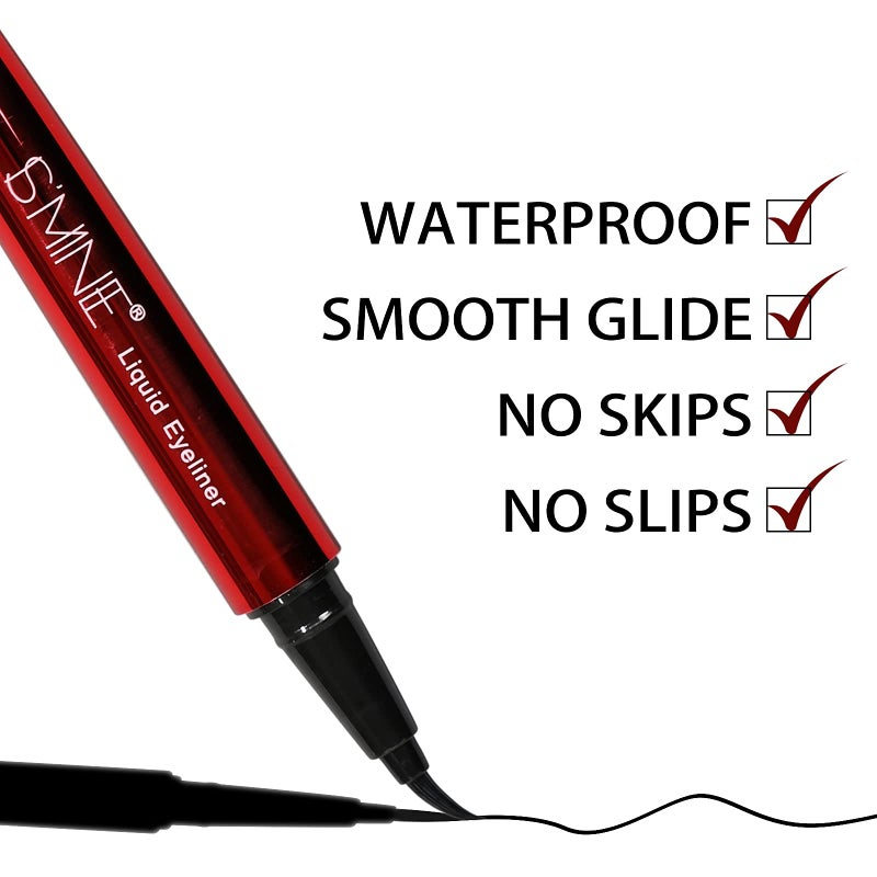 IS'MINE ISMINE Professional Matte Vegan smudge proof Eyeliner, Makeup liner Easy Liquid Pen No-Skip Eyeliner, Waterproof Formula, Long lasting Liquid Eyeliner Black - Image 2