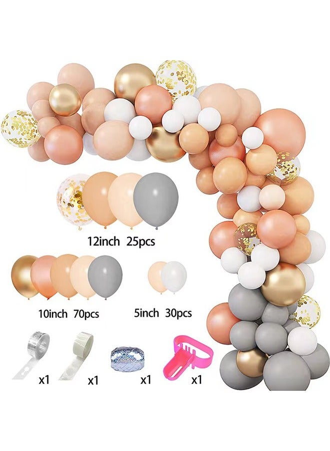 Zeemey 129-pcs  Rose Gold White color Latex Decorative Balloon Arch Garland Set - Perfect for Graduation Baby Shower Wedding Birthday Bachelorette Party Backdrop Decoration - Suitable for Indoor and Outdoor - Image 2