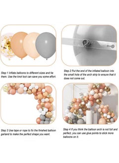 Zeemey 129-pcs  Rose Gold White color Latex Decorative Balloon Arch Garland Set - Perfect for Graduation Baby Shower Wedding Birthday Bachelorette Party Backdrop Decoration - Suitable for Indoor and Outdoor  - Image 5