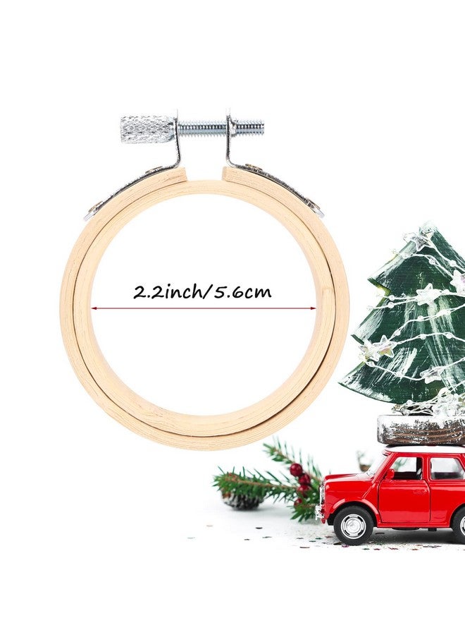 Caydo 10 Pieces 2.2 Inch Mini Embroidery Hoops Adjustable Circle, Cross Stitch Hoop Ring For Embroidery, Art Craft Handy Sewing, And Christmas Decoration - Image 1