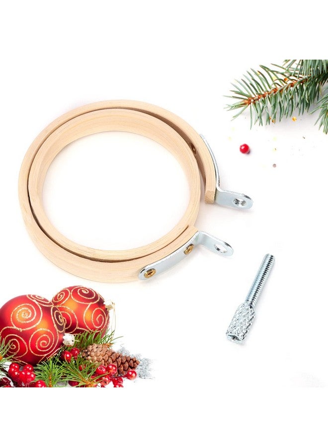 Caydo 10 Pieces 2.2 Inch Mini Embroidery Hoops Adjustable Circle, Cross Stitch Hoop Ring For Embroidery, Art Craft Handy Sewing, And Christmas Decoration - Image 2