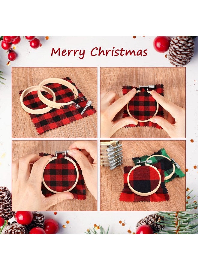 Caydo 10 Pieces 2.2 Inch Mini Embroidery Hoops Adjustable Circle, Cross Stitch Hoop Ring For Embroidery, Art Craft Handy Sewing, And Christmas Decoration - Image 3