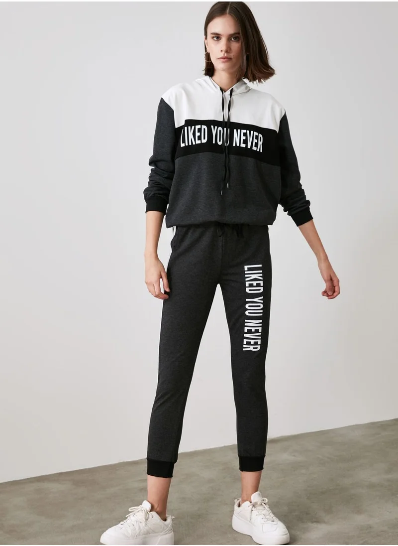 trendyol Hooded Knitted Top & Pants Set