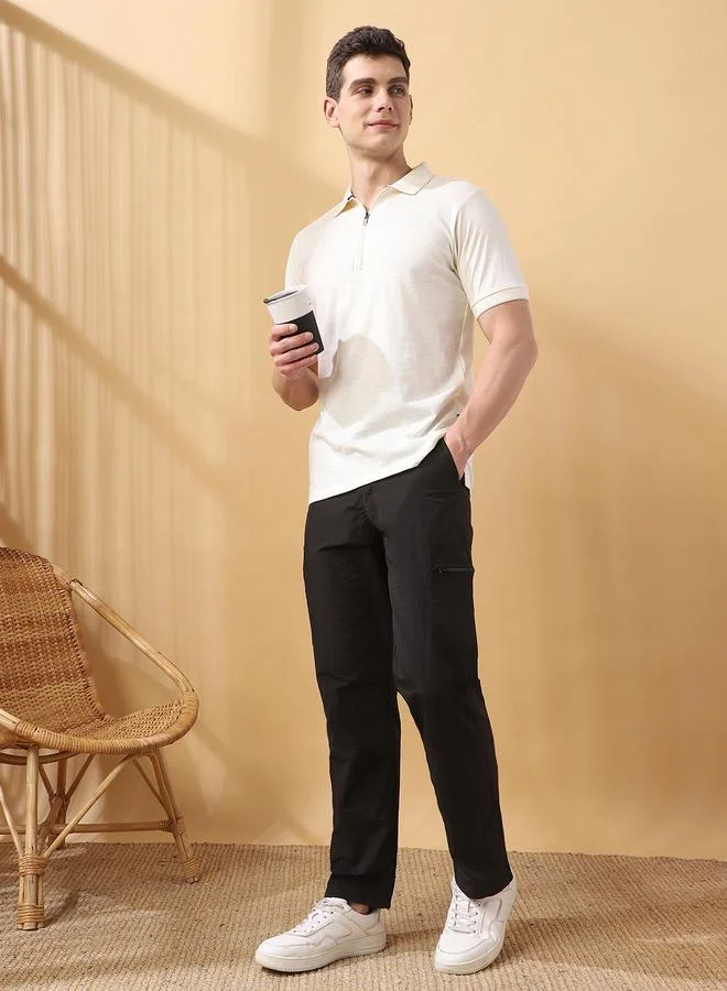 Dennis Lingo Men's Marshmallow 100% Cotton Solid Pattern Regular Fit T-Shirt