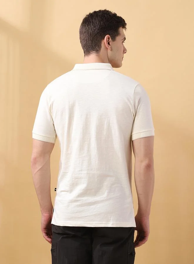 Dennis Lingo Men's Marshmallow 100% Cotton Solid Pattern Regular Fit T-Shirt
