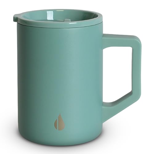 Elemental Insulated Coffee Mug TripleWall Stainless Steel Summit Travel Cup for Hot and Cold Drinks Thermal Coffee Mug with Lid and Handle for Camping Office Travel 16oz Sage - Image 1