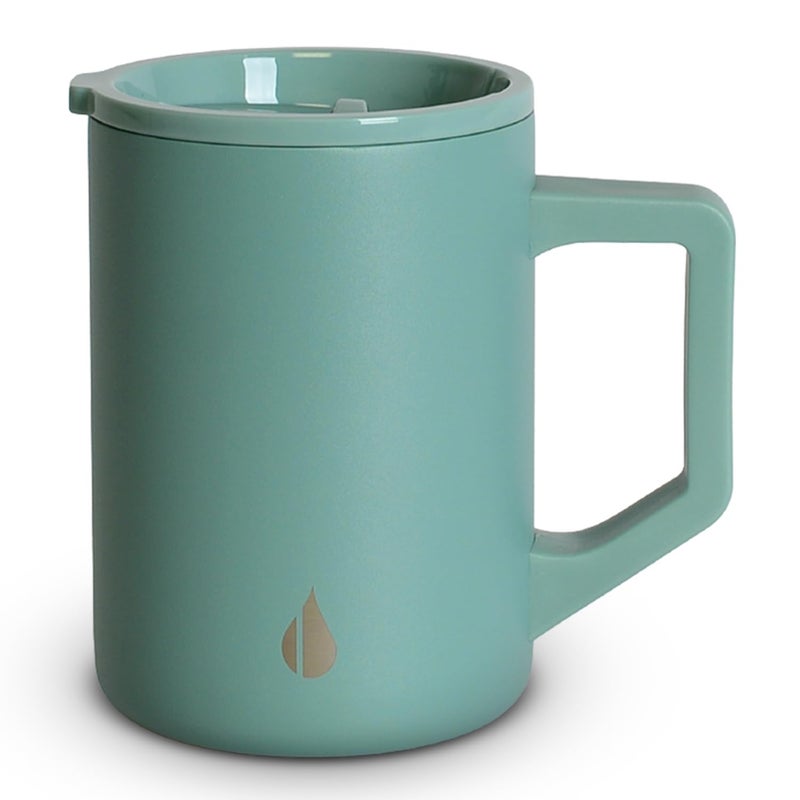 Elemental Insulated Coffee Mug TripleWall Stainless Steel Summit Travel Cup for Hot and Cold Drinks Thermal Coffee Mug with Lid and Handle for Camping Office Travel 16oz Sage - Image 2