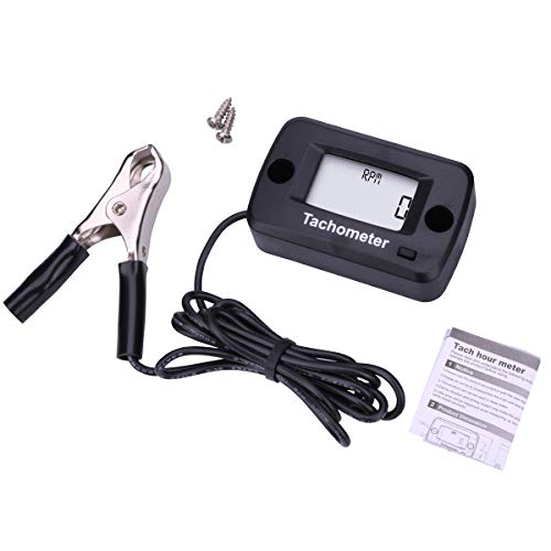Jayron LCD Digital Gasoline Inductive Tachometer for Motorcycle,Motocross,lownmower, - Image 1
