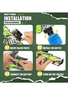 OVYA Ovya Electric Gel Ball Blaster Toy Gun Automatic AEG AKM-47 Eco-Friendly Gel Blaster Gun with 20000 Bullets and Goggles Fun & Outdoor Yard Activities Game for Kids Ages 8+ (GREEN )  - Image 2