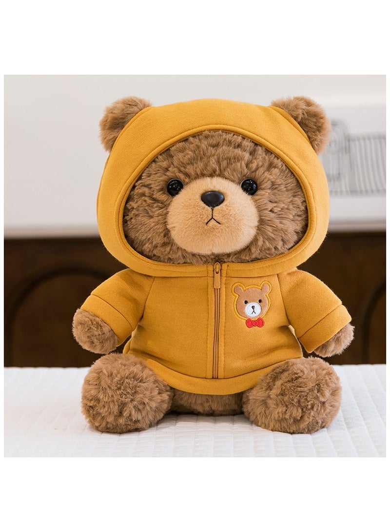 25CM Teddy Bear Stuffed Animal Plush Bear with Clothes, Lovely Plushies for Animal Themed Parties,Children's Companion Toy 