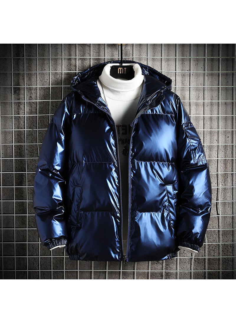 Generic - Shiny Puffer Down Jacket Mens Hooded Korean Style Cool Silver - Image 1