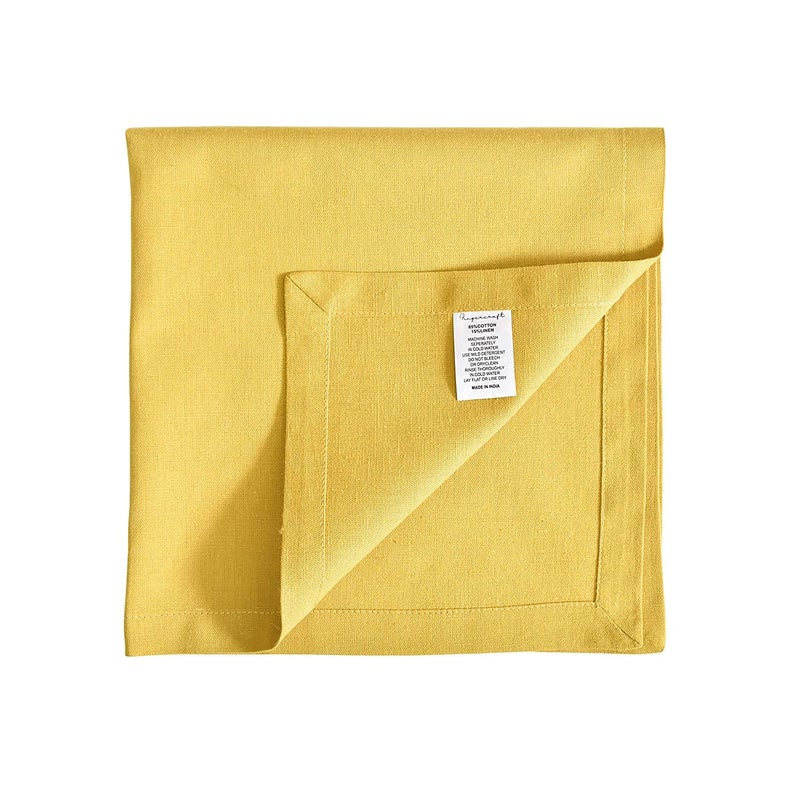 Fingercraft Cloth Napkins  Cotton Linen Blend Fabric 12 Pack  Premium Quality  Mitered Corners For Every Day Use Napkins Are Pre Shrunk And Good Absorbency Gold - Image 4