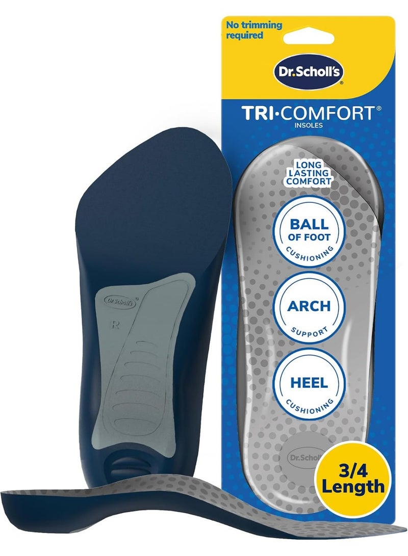 Dr. Scholl's Tri-Comfort Insoles for Men, Cushioning and Arch Support for Heel, Arch and Ball of Foot, Men's Sizes 8-12 - Image 1