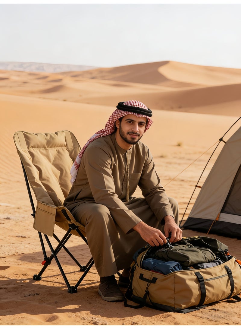 توهج شجاع كرسي قابل للطي محشو بالقطن | مقعد محمول للبالغين | مسند قدم قابل للفصل | كرسي متعدد الأغراض للتخييم، والمشي لمسافات طويلة، والسفر بالسيارة، والرحلات البرية، والشاطئ، والتأهب للكوارث، والبقاء على قيد الحياة في الهواء الطلق (كاكي) - Image 2