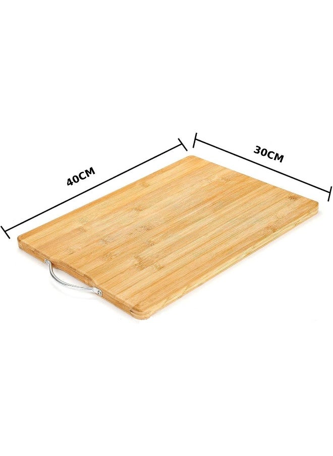 MOMENT - Bamboo Cutting Boards For Kitchen, Extra Large Wood Cutting Board With Deep Juice Groove And Handle Heavy Duty Chopping Board, [40 X 30Cm] - Image 1