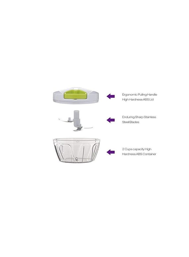 Juxin Easy Spin Cutter Hand Chopper, Onion, Garlic, Vegetable Cutter - Image 3