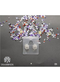 3diamond Platinum Plated Earring For Women Cubic Zircon Stone