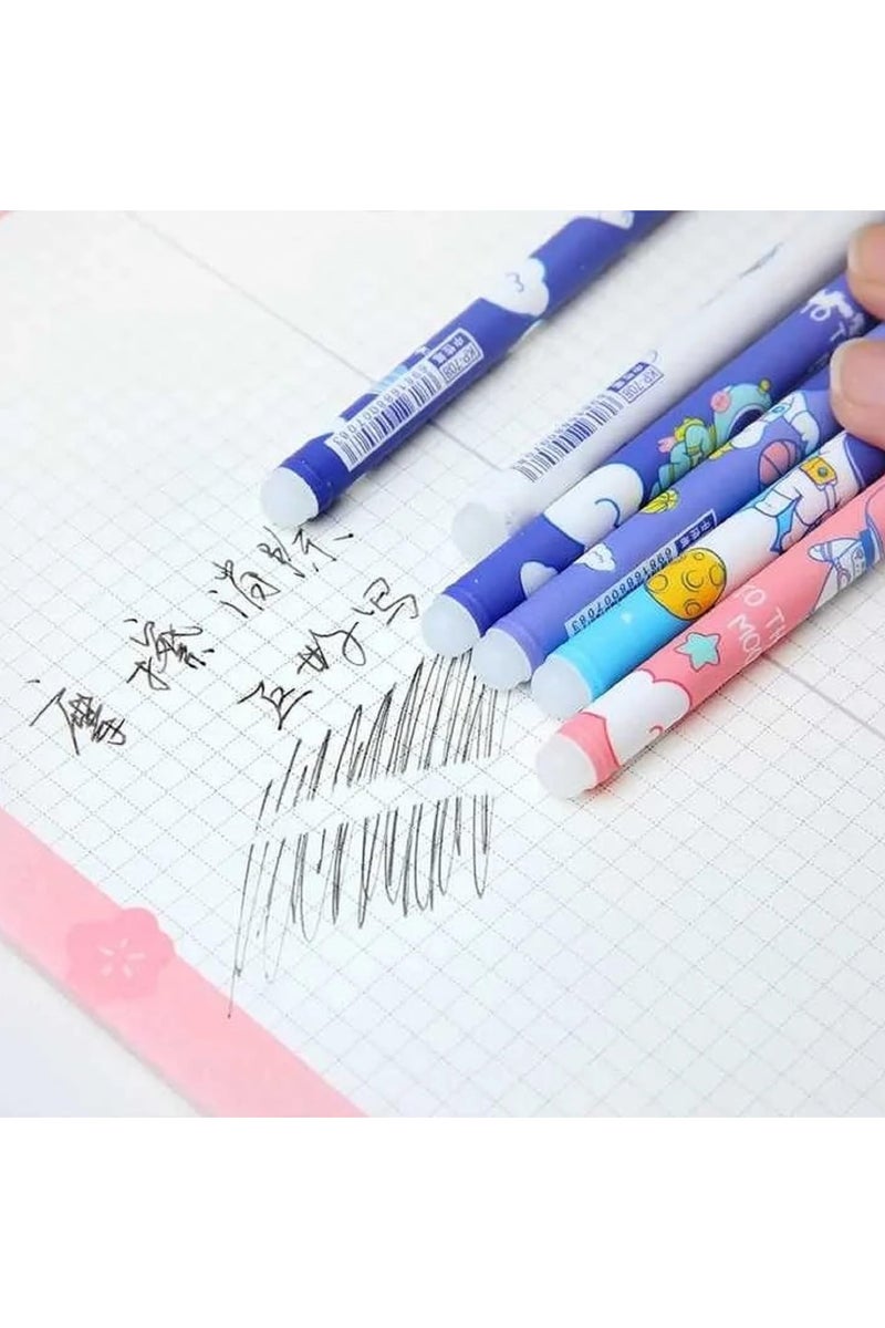 Generic Erasable Gel Pens with Magic Eraser Attached 0.5mm, Cute Erasable Pens, Student Gifts, Office Supplies 12 Dry Erase Pens - Image 2