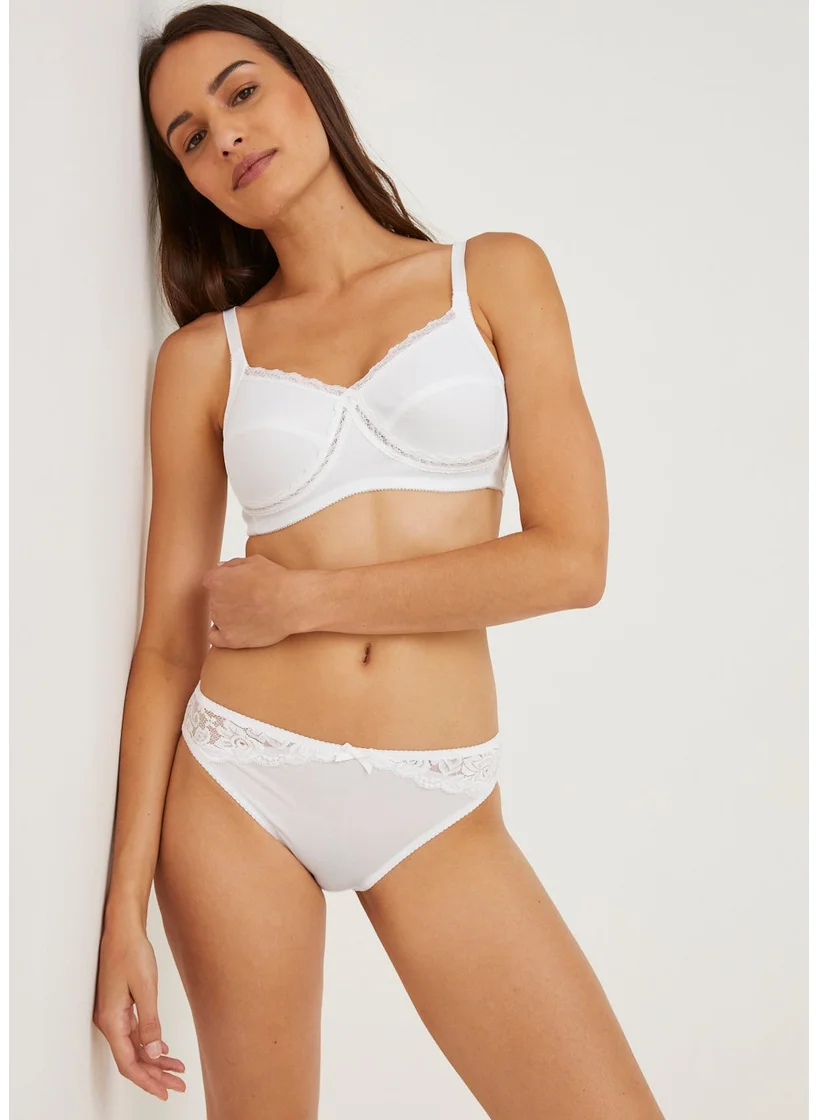 Matalan 3 Pack Micro Lace High Leg Knickers