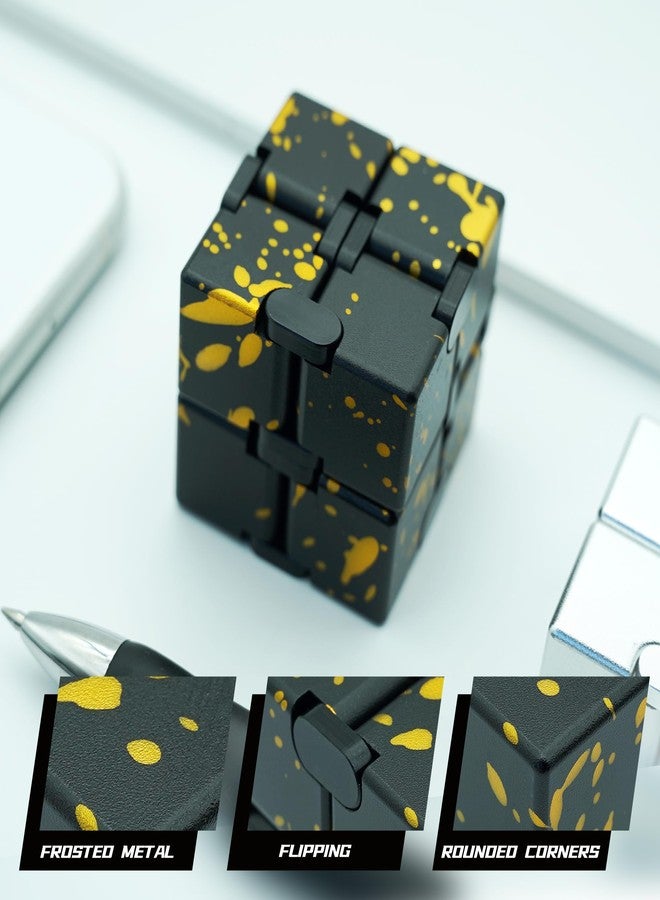 DOLASEV Infinity Cube, Stress Fidgets for Adults, Fidget Toys Adults Anxiety, Fidgets for Kids 8-12, Anxiety ADHD Fidget Toys (Black Yellow) - Image 4