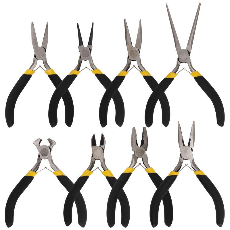 acDesign 8 Pack Jewelry Pliers Set Jewelry Making Pliers Tools Kit Include Needle Round Nose, Wire Cutters,Bent, End Cutting, Diagonal,Flat, Needle-nose,Long for Jewelry Making - Image 1