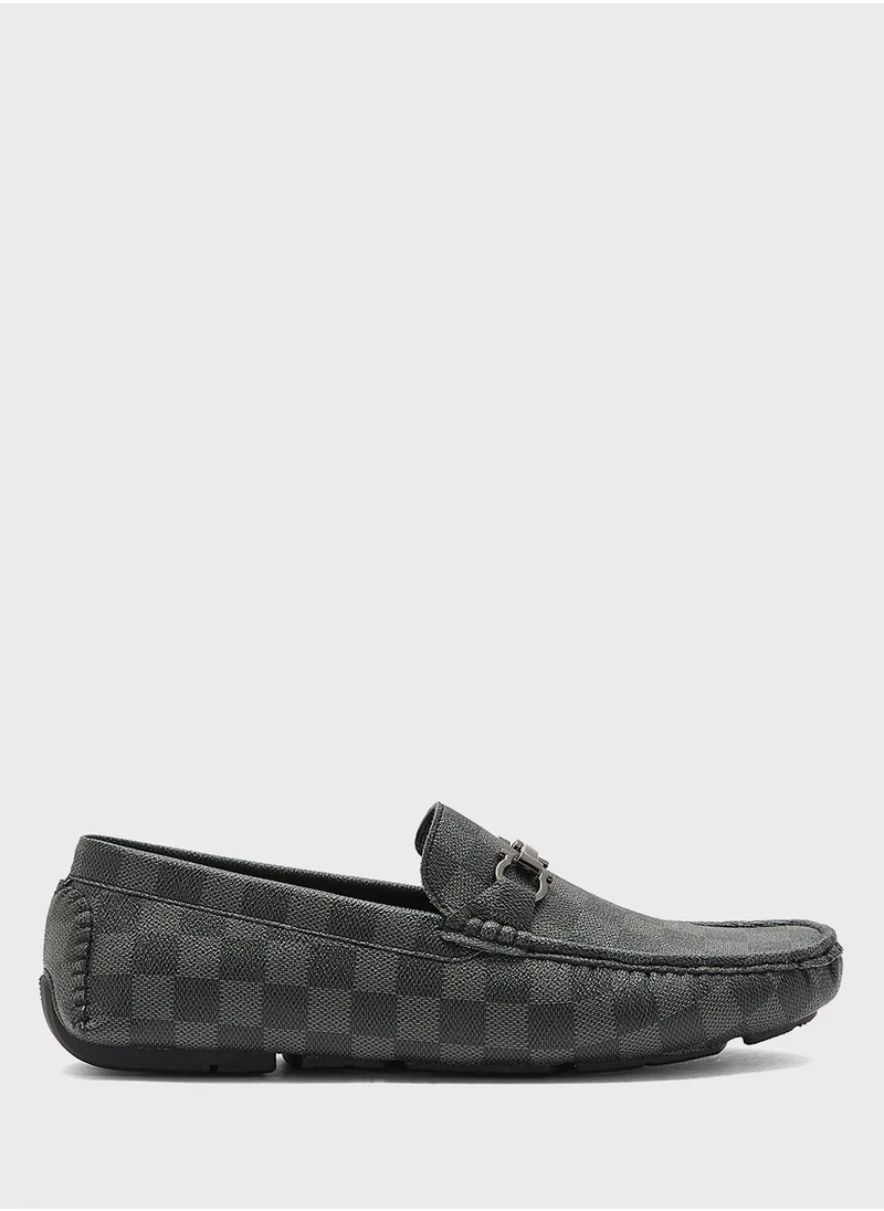 روبرت وود Check Print Casual Loafers