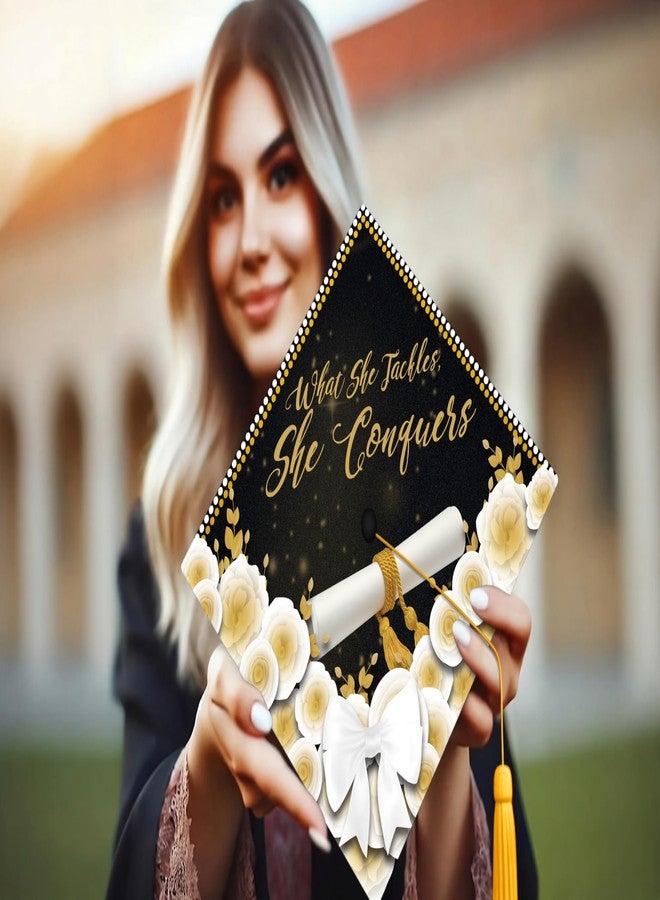 ADVANSYNC What She Tackles, She Conquers Graduation Cap Topper - Image 2