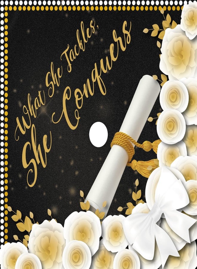 ADVANSYNC What She Tackles, She Conquers Graduation Cap Topper - Image 4