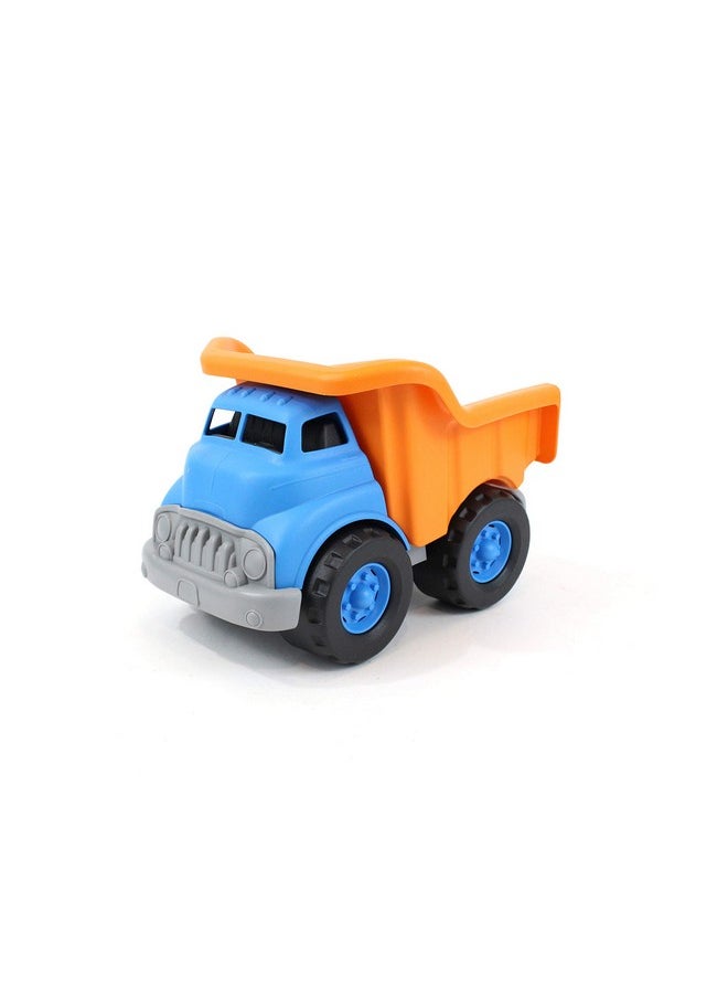 Green Toys Green Toys Dump Truck, Blue/Orange - Pretend Play, Motor Skills, Kids Toy Vehicle. No BPA, phthalates, PVC. Dishwasher Safe, Recycled Plastic, Made in USA.,Gold/Blue, 10"X7.5"x6.75" 