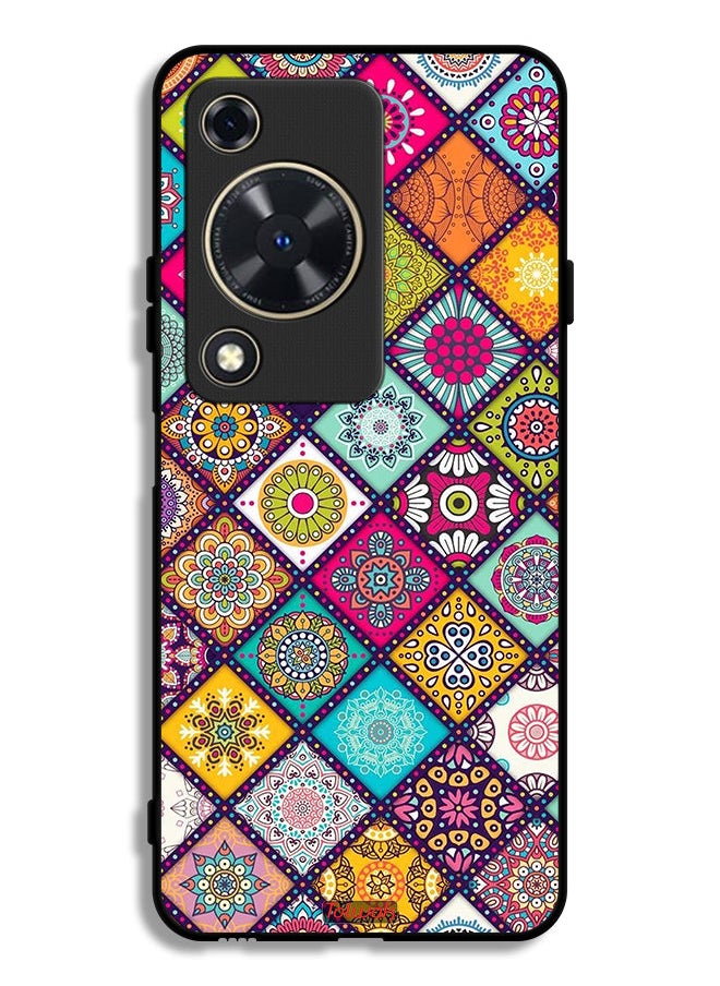 Tolwak Huawei nova Y72 Protective Case Cover Mandala Squares Pattern  - Image 1