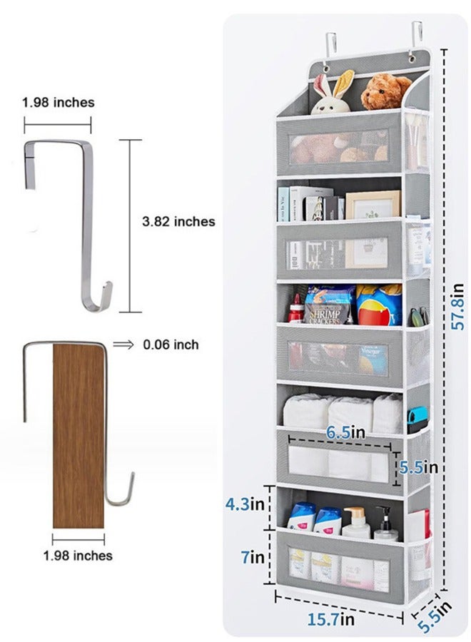 JCB CHIC 5-Shelf Over The Door Storage Organizer,Door Organizer Hanging，Over The Door Pantry Organizer，Back Of Door Storage Organizer，25lb Ultra Sturdy & Large Capacity Door Organizer for Closet,Bedroom. - Image 2
