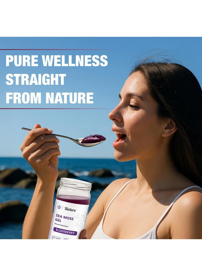 Biolore Sea Moss Gel - Elderberry 16oz, Wildcrafted Irish Seamoss with Essential Vitamins & Trace Minerals, Vegan Superfood Made in USA - Image 5
