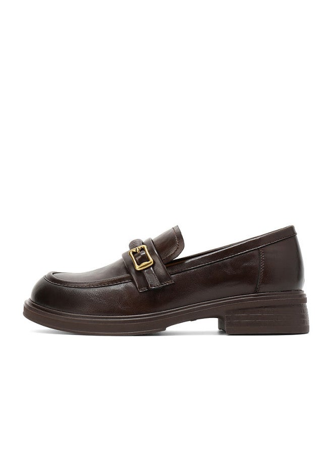 Senda a Women's Loafers Spring Autumn Slip-on Simple Commuter Thick Sole Flats Zth89ca5 Brown Size 39 - Image 1