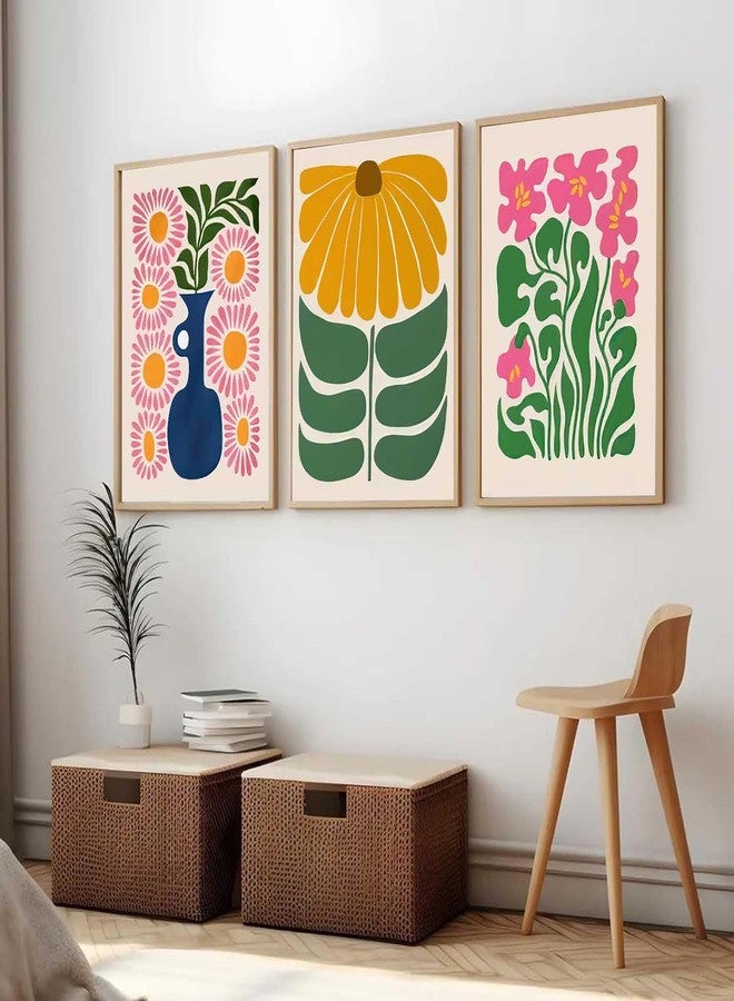 HOTHOUSE Boho Art Home Decoration Painting | Paintings With Frame For Living Room Bed Room Hotel Wall Decor Digital Reprint Set of 3 (13X17 inch) - Image 3