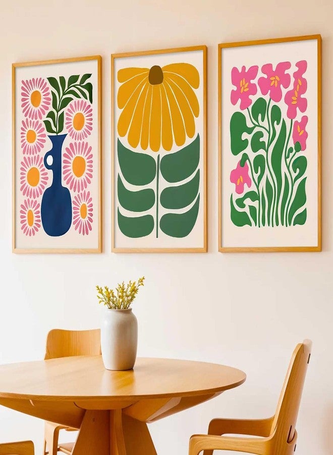 HOTHOUSE Boho Art Home Decoration Painting | Paintings With Frame For Living Room Bed Room Hotel Wall Decor Digital Reprint Set of 3 (13X17 inch) - Image 4