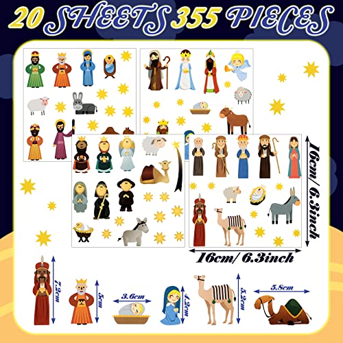 Geosar 36 Sheets Christmas Nativity Stickers Make a Nativity Scene Sticker Funny Jesus Stickers Build Your Own Christmas Crafts for Religious Bible Scene Party Favor Supplies Gifts - Image 5