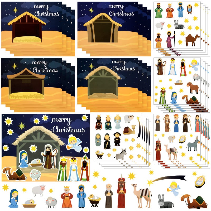 Geosar 36 Sheets Christmas Nativity Stickers Make a Nativity Scene Sticker Funny Jesus Stickers Build Your Own Christmas Crafts for Religious Bible Scene Party Favor Supplies Gifts - Image 3