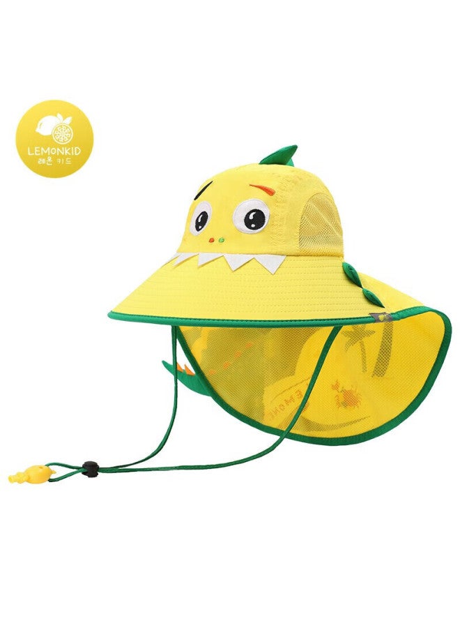 Lemonkid Children's Sun Protection Hat, Boys And Girls Sun Visor Cap, Baby Fisherman Hat, Sun Hat, Spectrum Yellow Surfing Dinosaur, 58cm - Image 2
