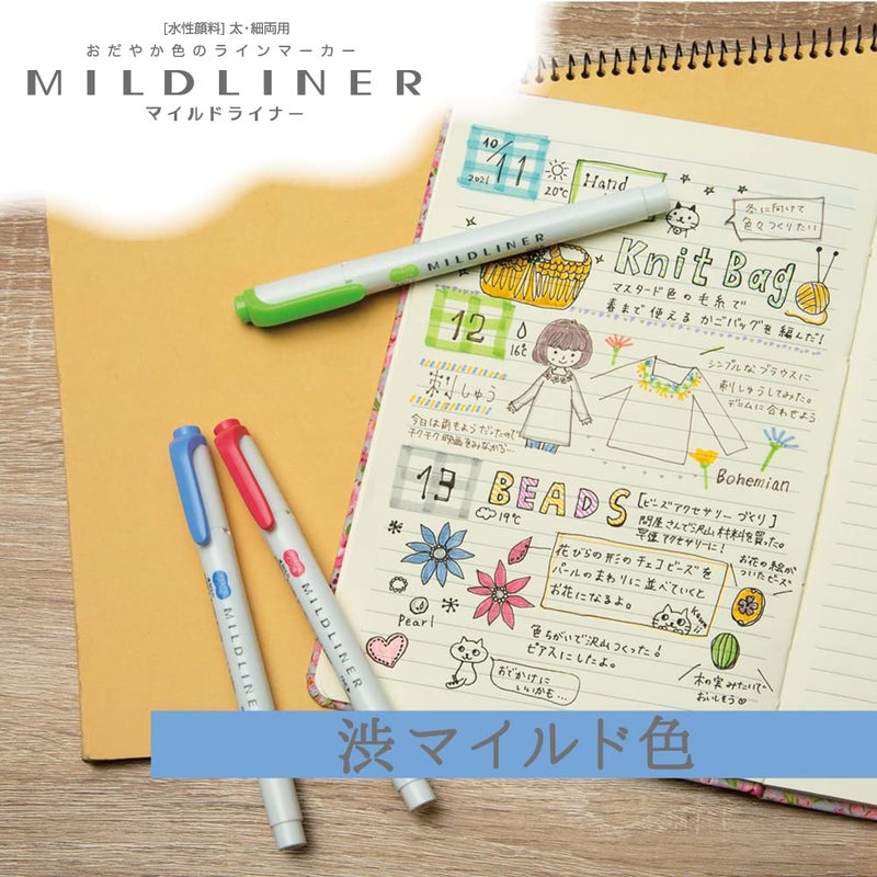 Zebra Pen Zebra Mildliner WKT7-5C-NC-N Highlighter Set - Astringent Mild Colors, 5 Colors - Image 4