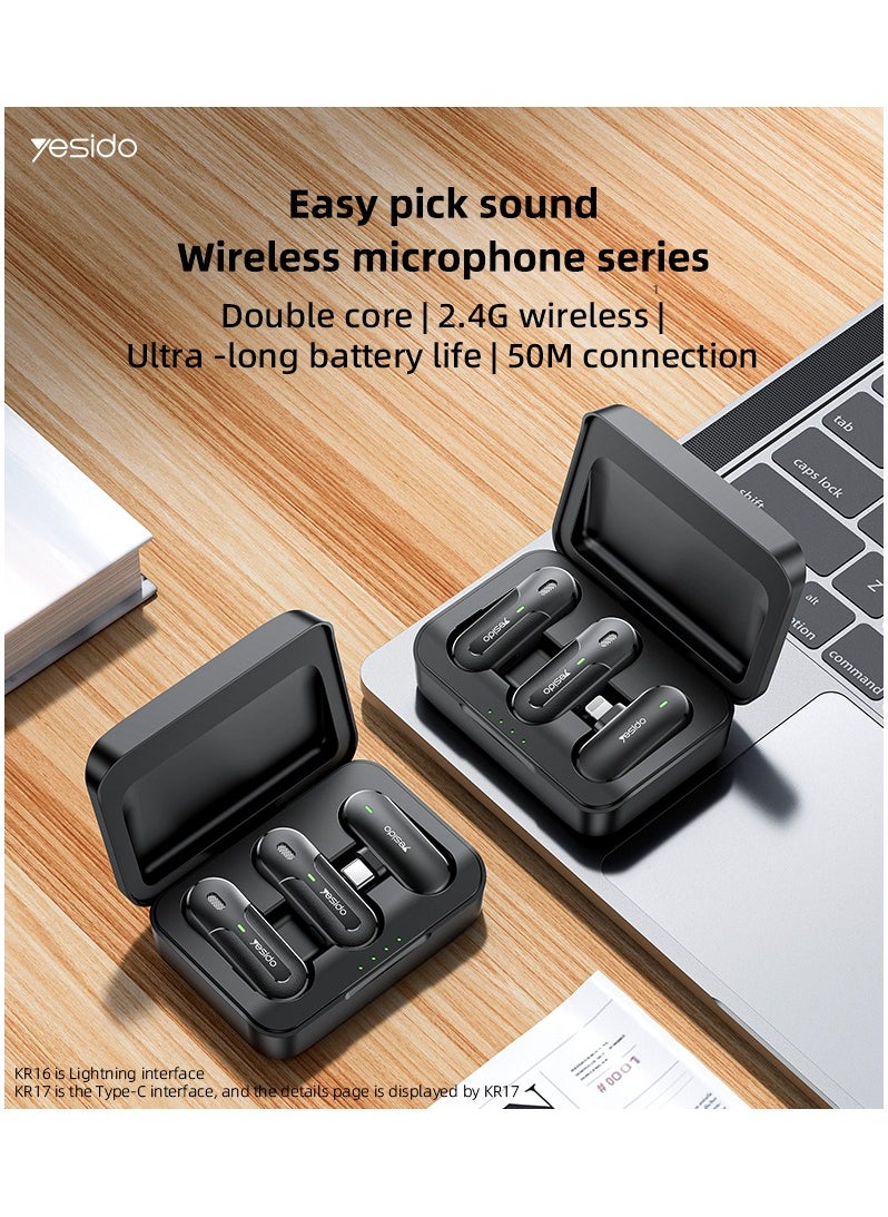 Yesido KR17 2 in 1 Type-C Wireless Microphone with Charging Box  - Image 4
