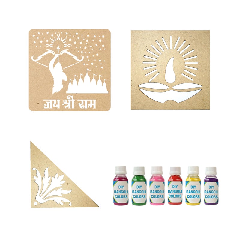 SOLOBOLO Lord Rama Decorative Stencils for Welcoming Lord Rama to Ayodhya | Festive Rangoli Stencils | Model No 61WS0566 - Image 1
