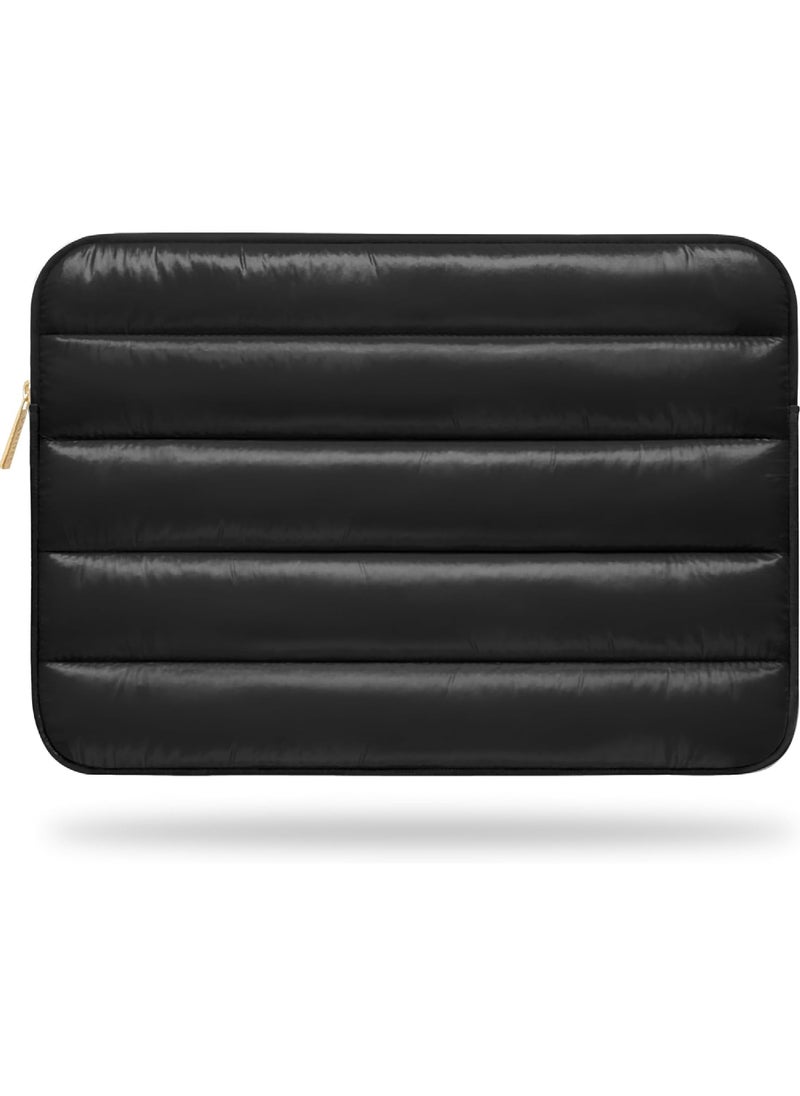 Rock Pow - Puffy 15-16 Inch Beige Laptop Sleeve for Women and Men MacBook Pro 16 Inch Case Cute Computer Sleeve Carrying Case Laptop Bag/Asus/Dell/HP 15.6 Inch Laptop Cover - Image 1