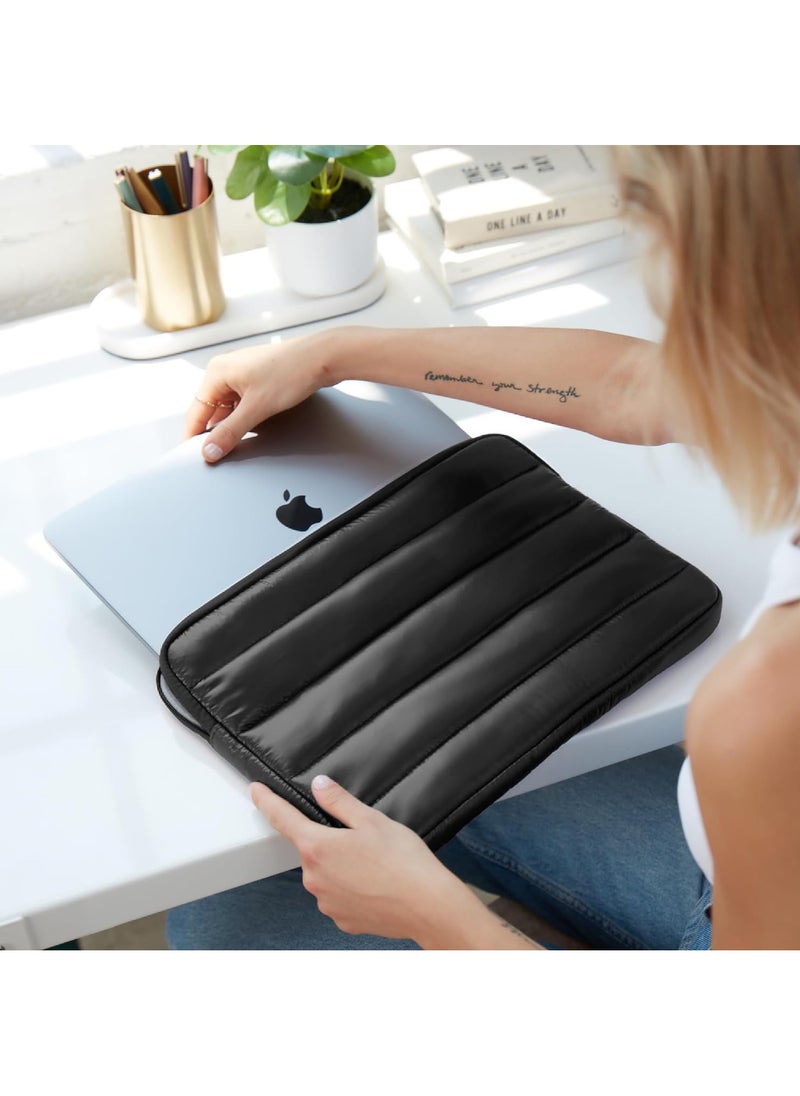 Rock Pow - Puffy 15-16 Inch Beige Laptop Sleeve for Women and Men MacBook Pro 16 Inch Case Cute Computer Sleeve Carrying Case Laptop Bag/Asus/Dell/HP 15.6 Inch Laptop Cover - Image 1