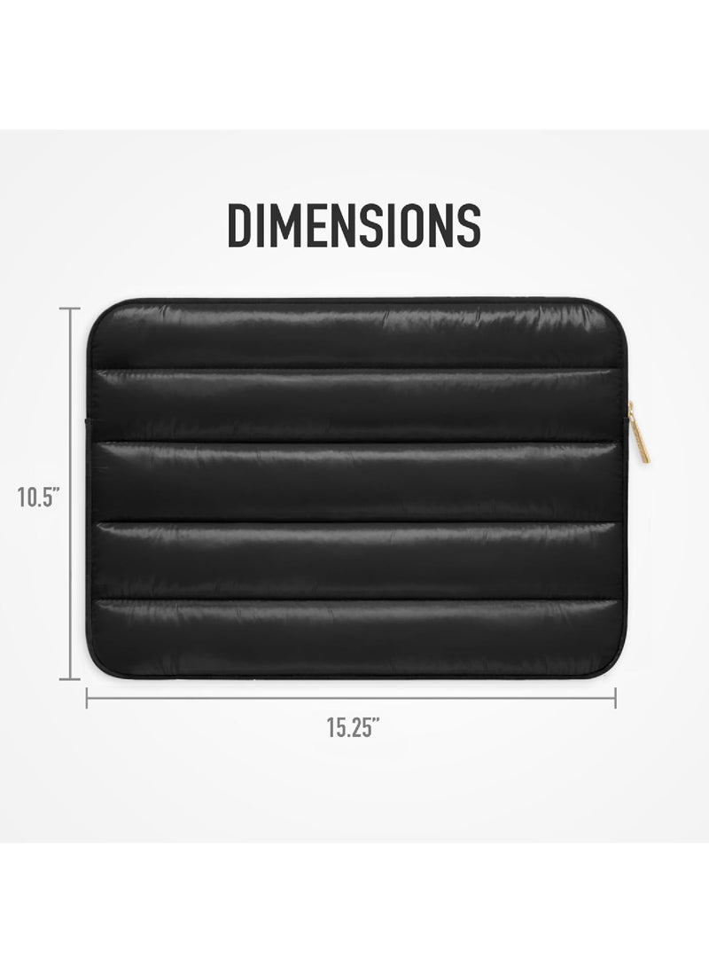 Rock Pow - Puffy 15-16 Inch Beige Laptop Sleeve for Women and Men MacBook Pro 16 Inch Case Cute Computer Sleeve Carrying Case Laptop Bag/Asus/Dell/HP 15.6 Inch Laptop Cover - Image 1
