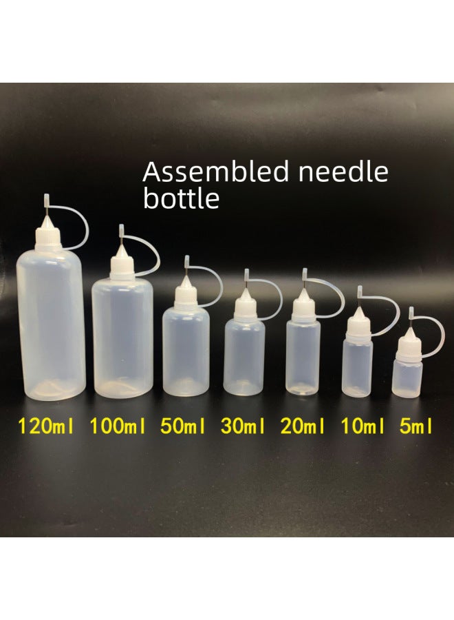 Make-up Water Is Bottled 5ml 10ML 20ml 50ml Syringe Bottle Pointed Mouth Empty Bottle PET Bottle Dispensing Bottle-Color:10ml Needle Tube Light-proof Bottle  - Image 2