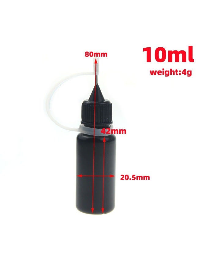 Make-up Water Is Bottled 5ml 10ML 20ml 50ml Syringe Bottle Pointed Mouth Empty Bottle PET Bottle Dispensing Bottle-Color:10ml Needle Tube Light-proof Bottle  - Image 1