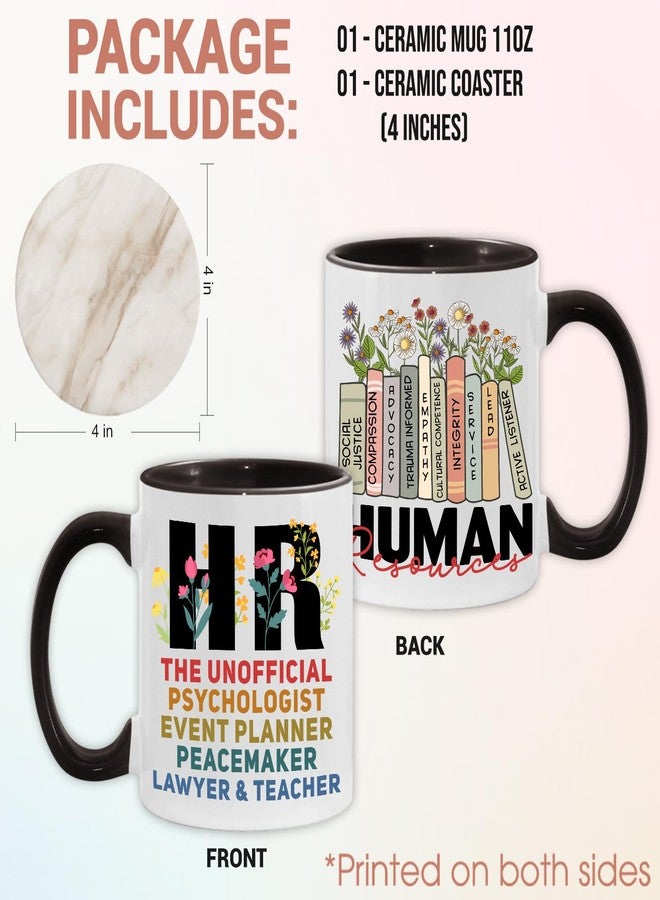 MEDROC Funny Human Resources Gifts - Coffee Mugs Ceramic 11oz with Coaster, HR Week Gifts for Women Men, HR Professional Appreciation Gifts For New Coworkers Friends - Image 2