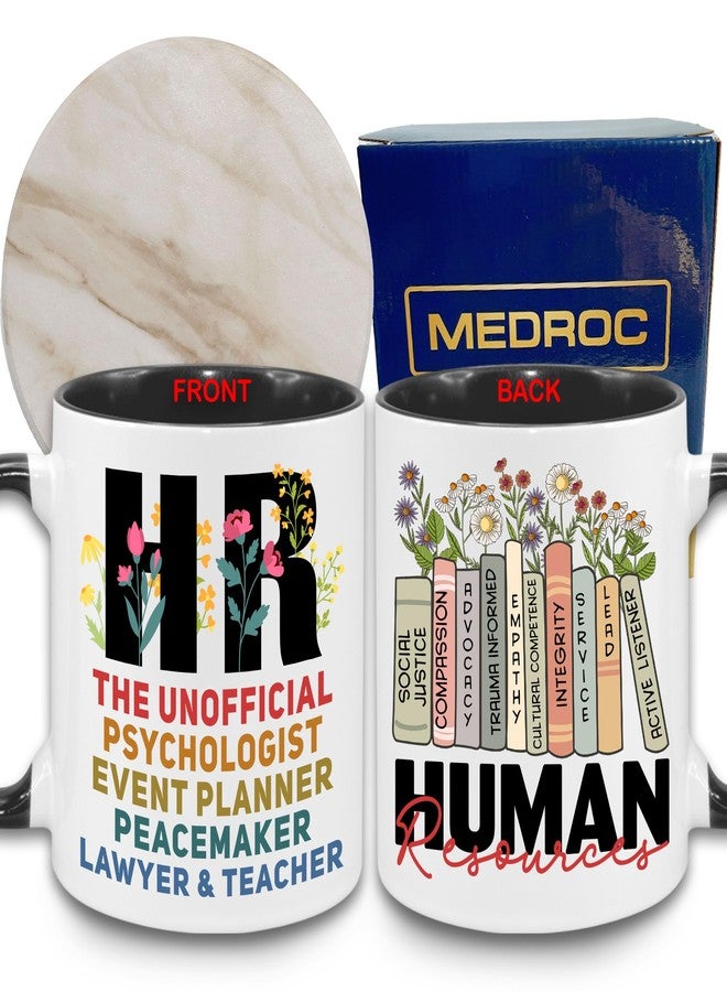 MEDROC Funny Human Resources Gifts - Coffee Mugs Ceramic 11oz with Coaster, HR Week Gifts for Women Men, HR Professional Appreciation Gifts For New Coworkers Friends - Image 1