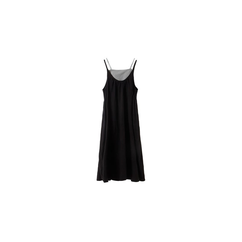 Relaxed Two-Piece Dress Set with U-Neck A-Line Slip Dress and Camisole - Image 1